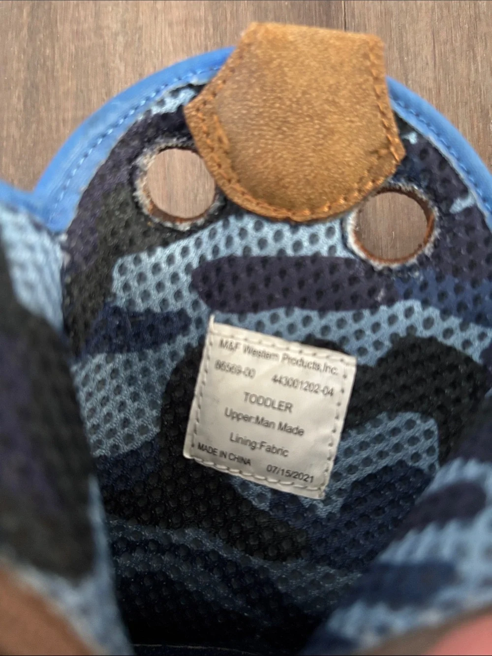 Twister Brown & Navy Toddler Western Boots with Blue Trim Size 4